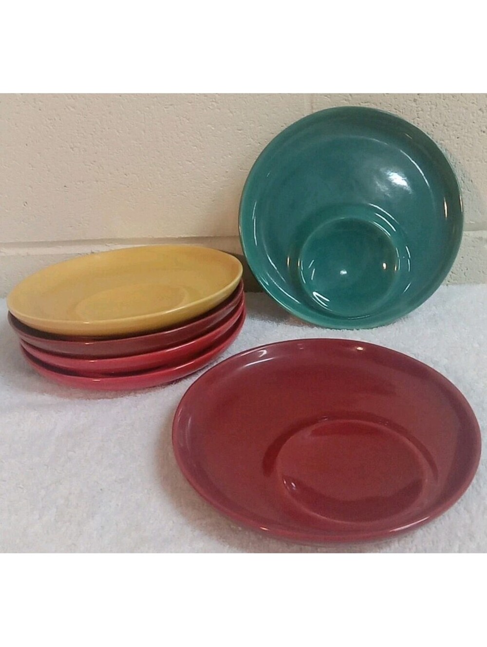Set Of 6 Culinary Arts Mariachi Assorted Colored Small Plates With Dip Section